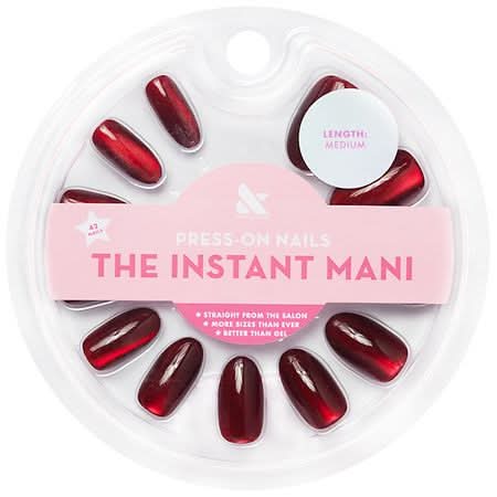 Olive & June The Instant Mani Press on Oval Fake Nails, M, Velvet (42 ct)