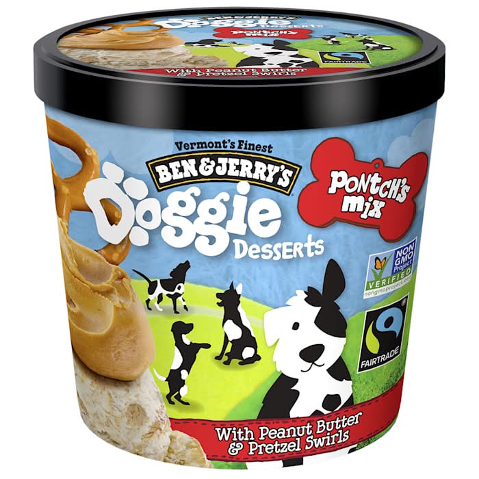 Ben & Jerry's Doggie Desserts Pontch's Mix Peanut Butter & Pretzel Swirl Frozen Dog Treats, 4 fl. oz.