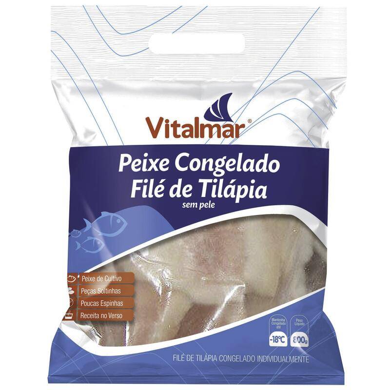 Vitalmar filé de tilápia sem pele congelada (800g)