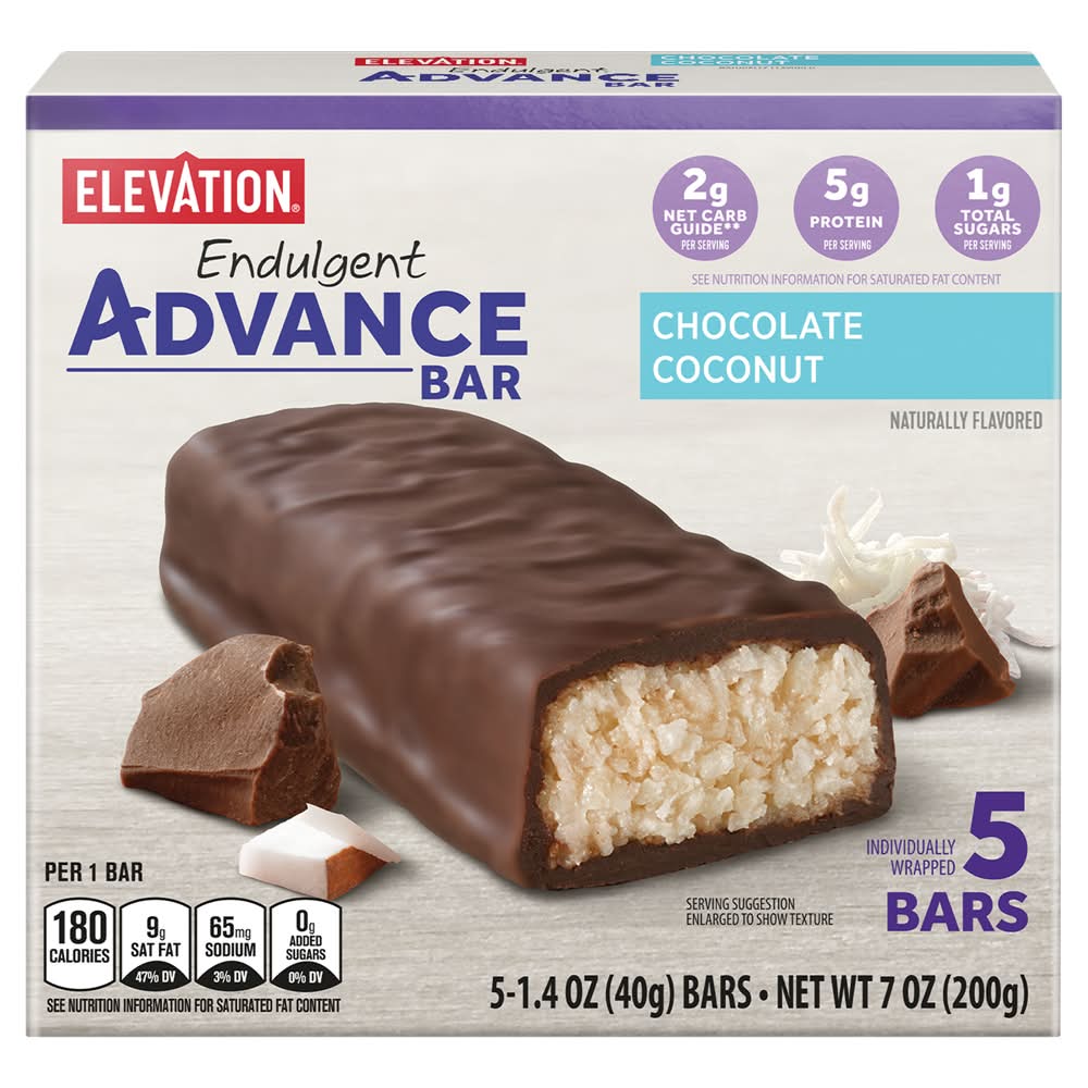 Elevation Endulgent Energy Bar, Chocolate Coconut (1.4 oz, 5 ct)