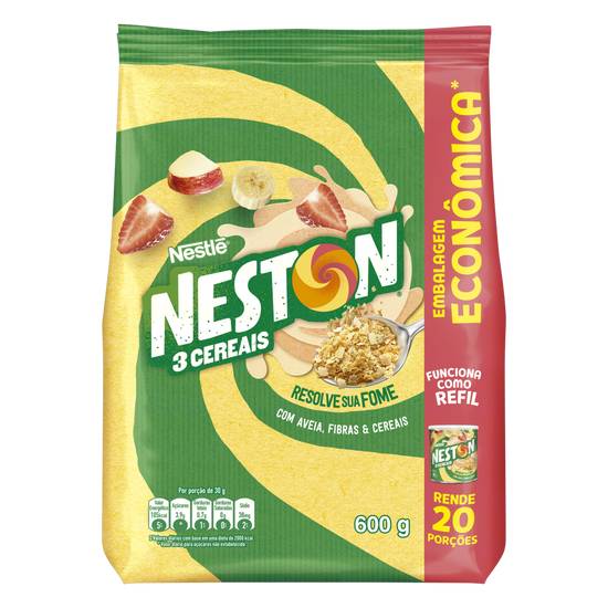Nestlé flocos de 3 cereais neston (600g)