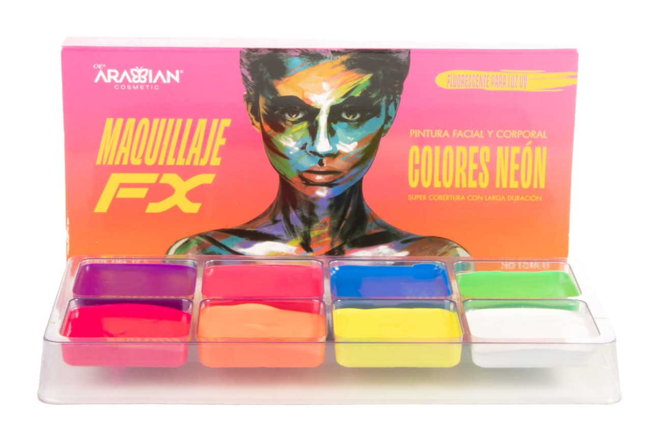 Arabian · Paleta pintura facial tonos neon, surtido