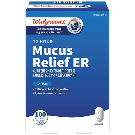 Walgreens 12 Hour Mucus Relief ER Tablets - 100.0 ea