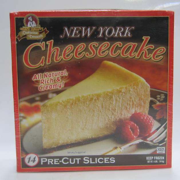 Frozen Chef's Quality - Gourmet New York Style Cheesecake - 14 slices