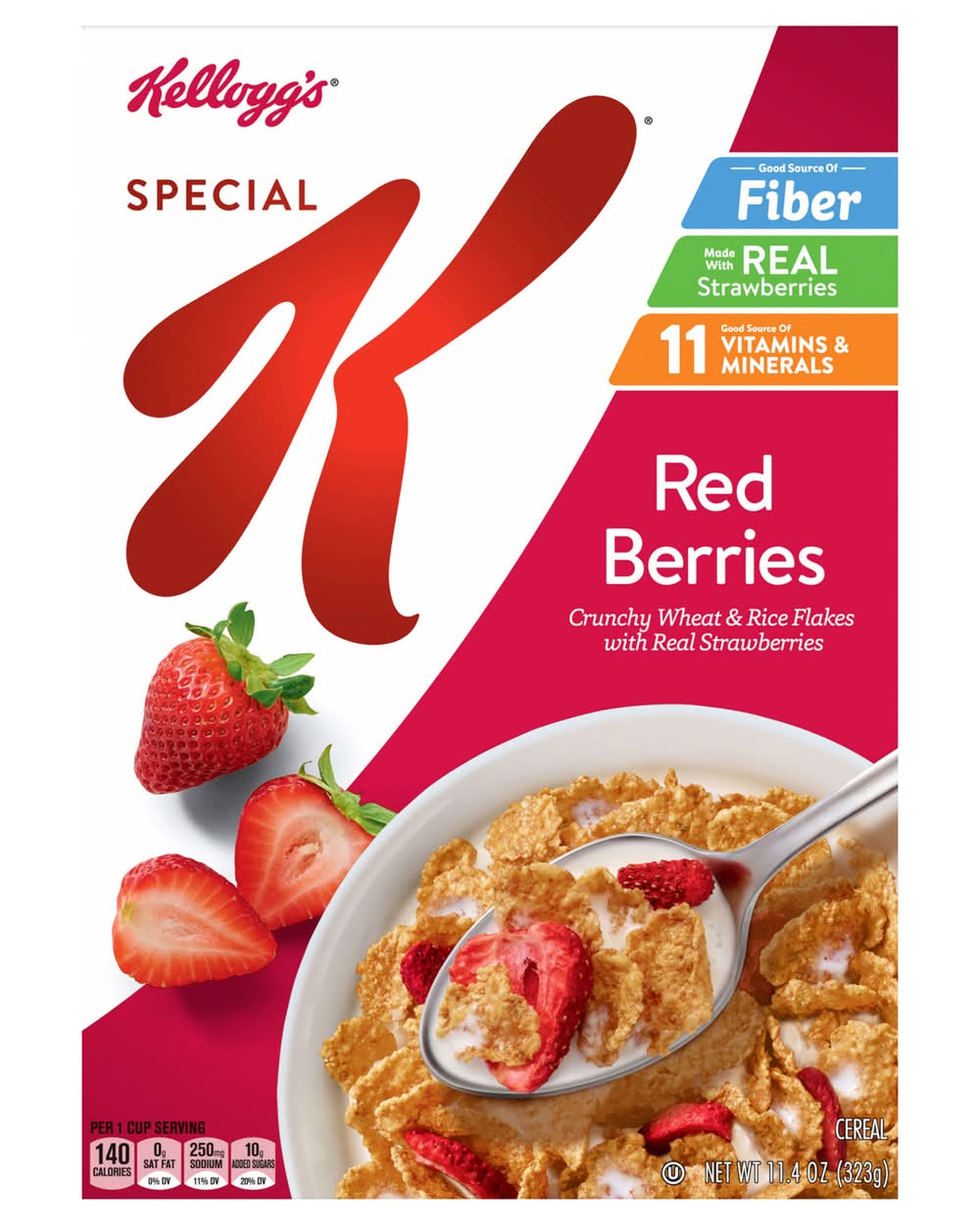 Kellogg's Special K Fiber Breakfast Cereal, Red Berries (11.4 oz)