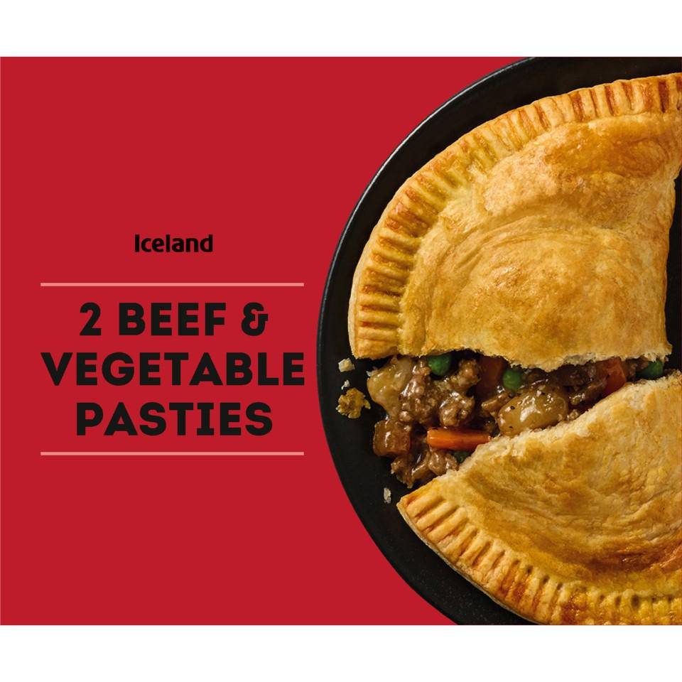 Iceland Pack Beef & Vegetable Pasties (2 pack)