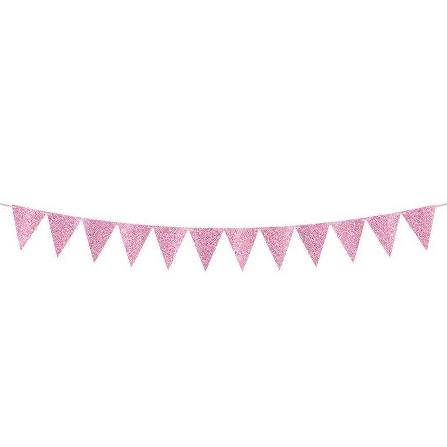 Party City Create Your Own Glitter Pennant Banner (pink)