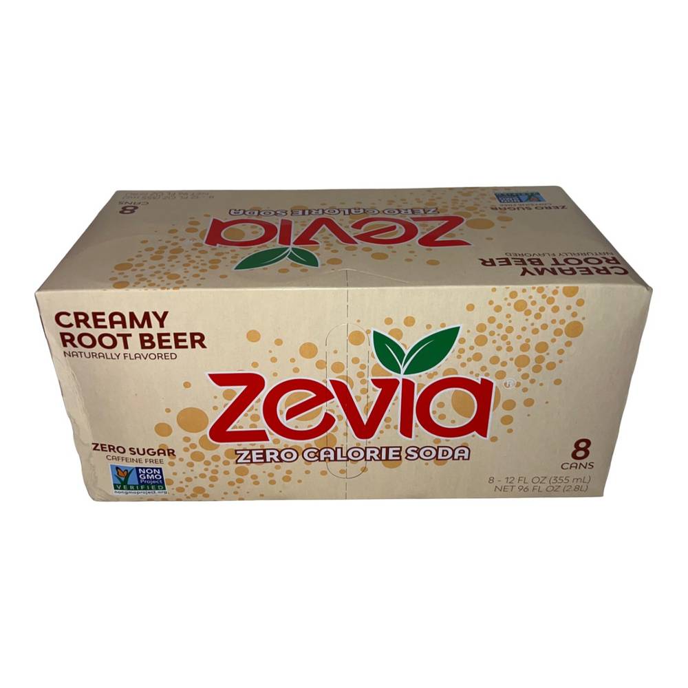 Zevia Zero Calorie Soda (8 pack, 12 fl oz) ( creamy root beer)