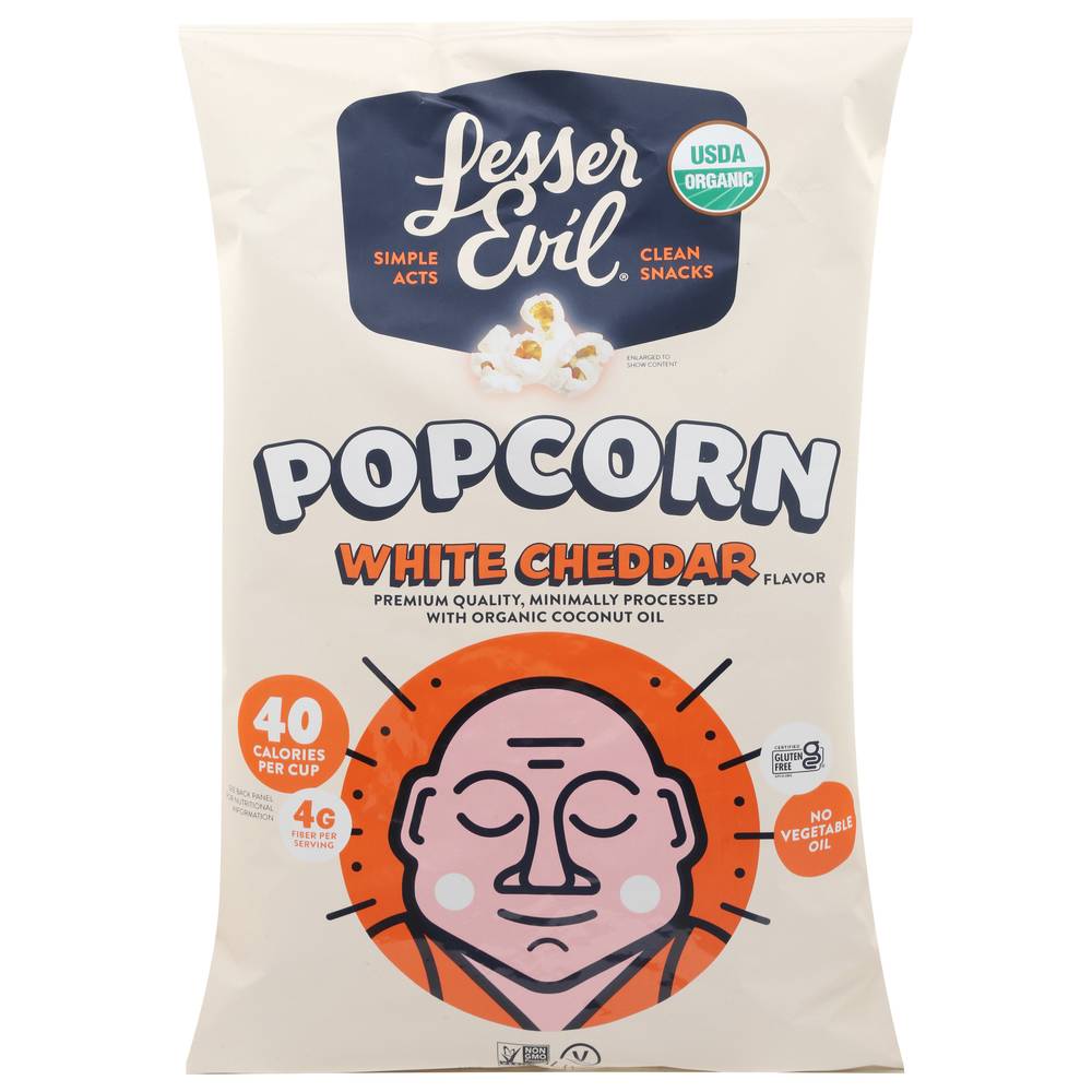 LesserEvil Organic Popcorn, White Cheddar (4.6 oz)