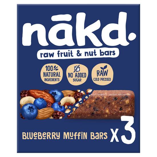 N?kd Raw Fruit & Nut Bars Blueberry Muffin 3 x 35g