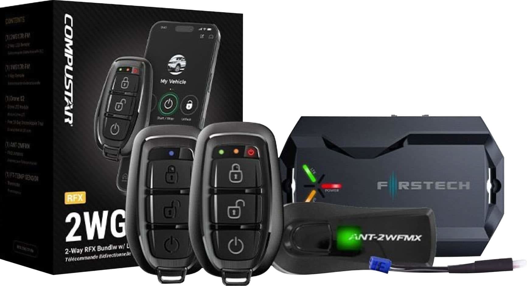Compustar - Keyless Entry 2-Way G17 FM remote kit with Drone LTE Module - Black