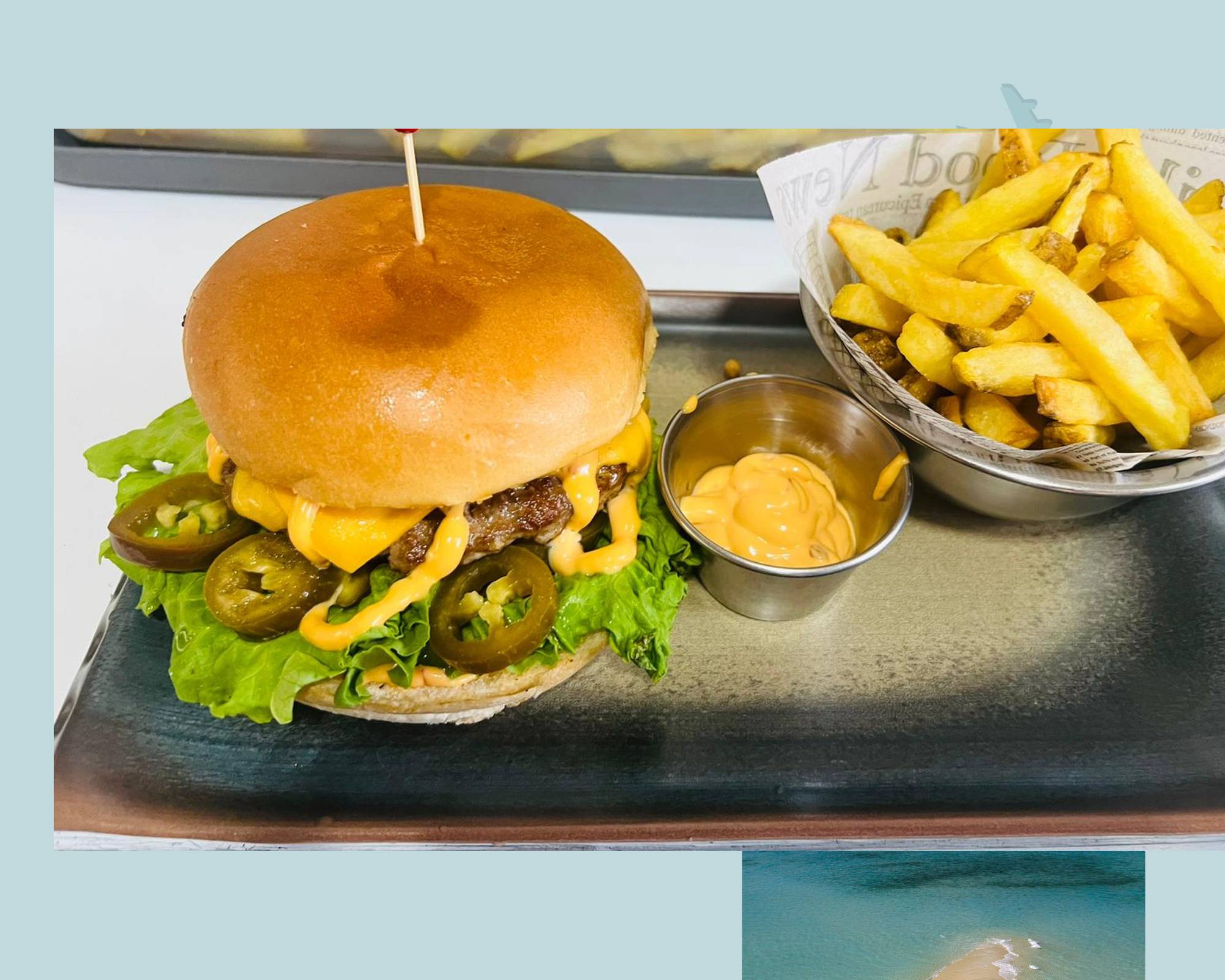 Menu burger jalapenos steak maison