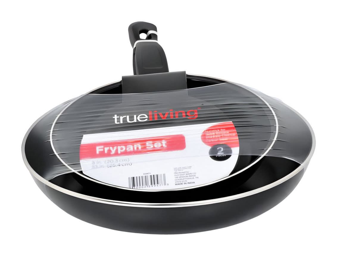 True Living Nonstick Frypan Set 2 Pc