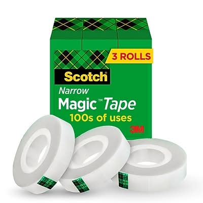 Scotch Magic Invisible Clear Tape Refill, 0.5 x 36 yds., 1 Core, 3 Rolls/Pack (810H3)
