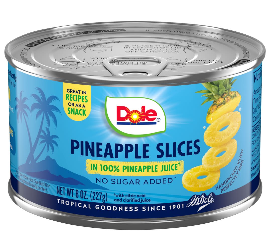 Dole Pineapple Slices in 100% Juice (8 oz)