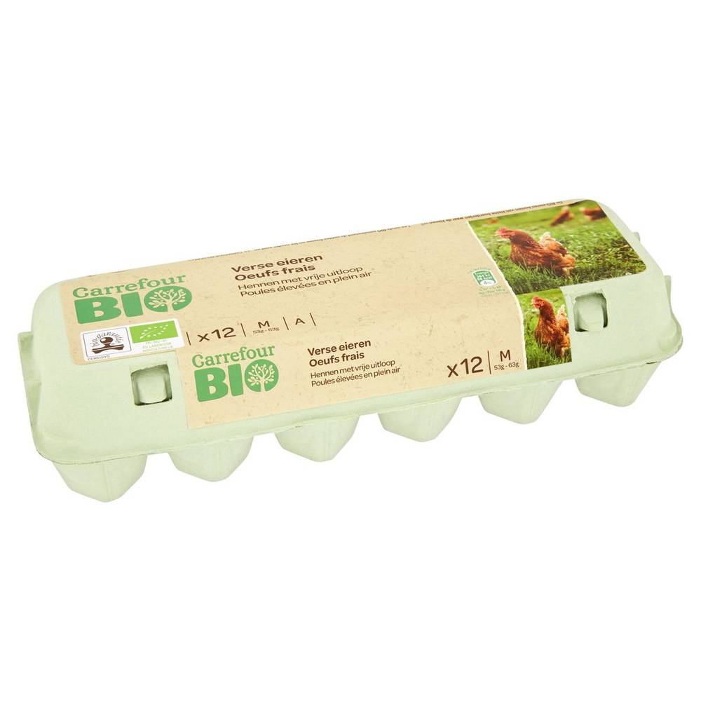 Carrefour Bio 12 Oeufs Frais M