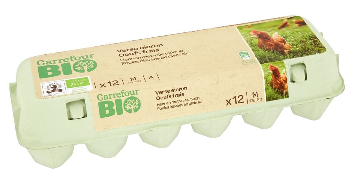 Carrefour Bio 12 Oeufs Frais M