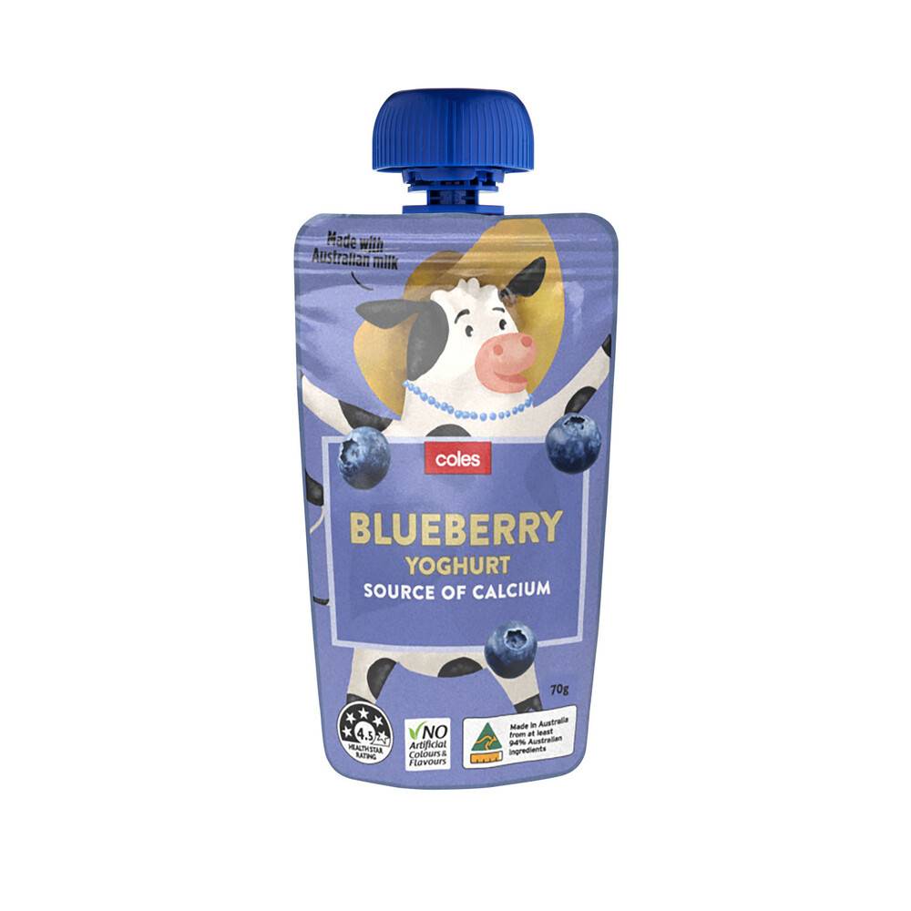 Coles Squeezie Blueberry Yoghurt Pouch 70g