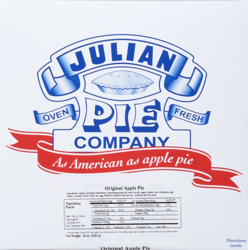 Julian Pie Company Jpc Original Apple Pie (30 oz)