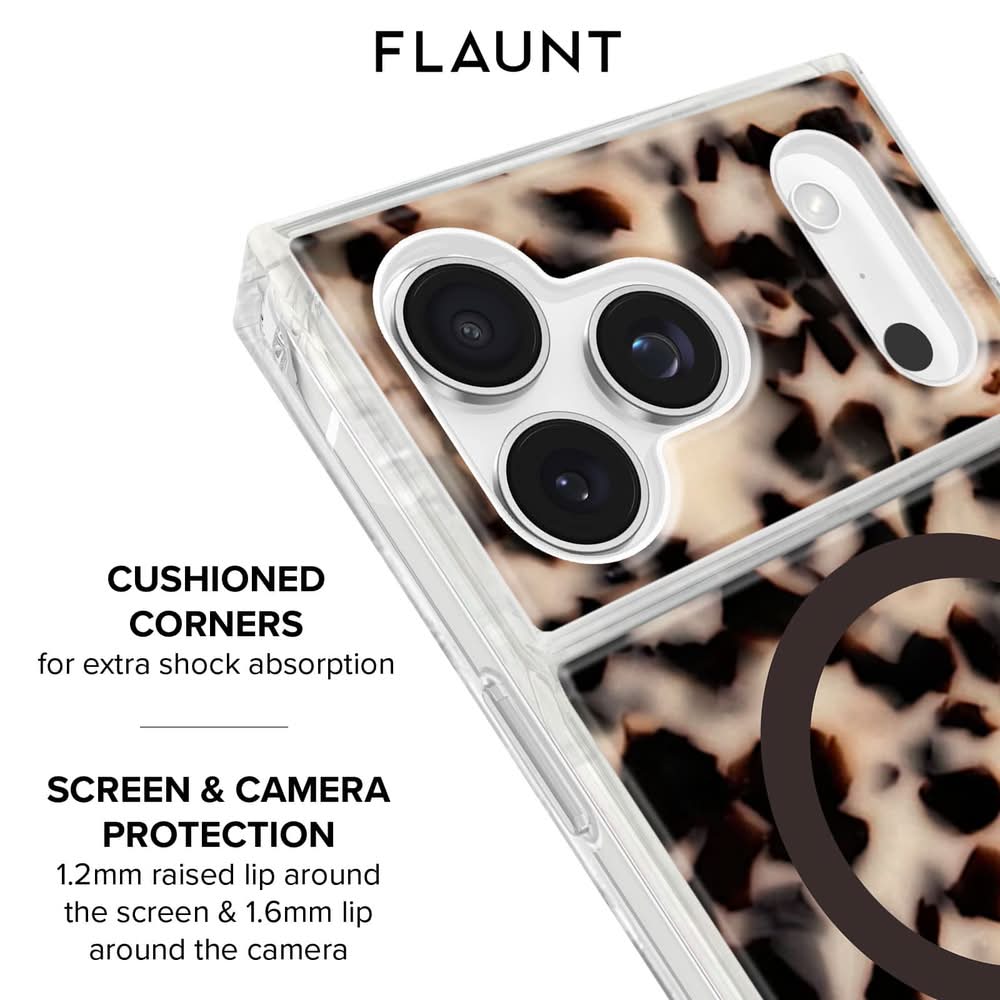FLAUNT - Square Case with MagSafe for Apple iPhone 17 Pro Max - Blonde Tortoise Shell | Postmates FLAUNT - Square Case with MagSafe for Apple iPhone 17 Pro Max - Blonde Tortoise Shell | Postmates