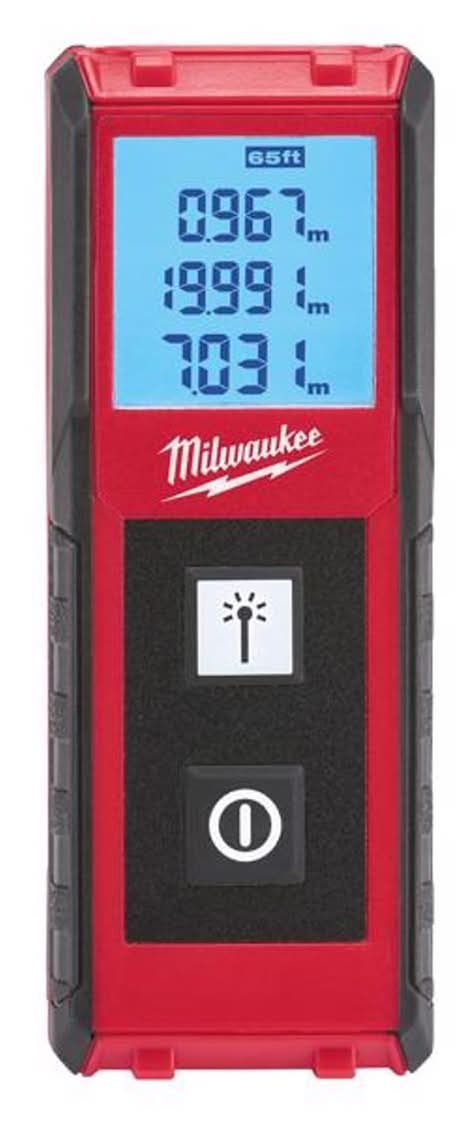 Milwaukee 4 In. L X 1-1/2 In. W Laser Distance Meter 65 Ft. Black/Red 1 Pc