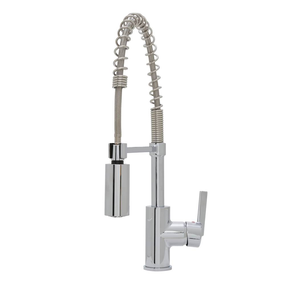 Project Source Flynt Chrome Single Handle Pull-down Kitchen Faucet with Sprayer (Deck Plate Included) | H90K-51D-PS-CH