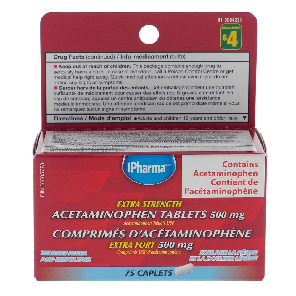 Ipharma Extra Strength Acetaminophen (75 ct)