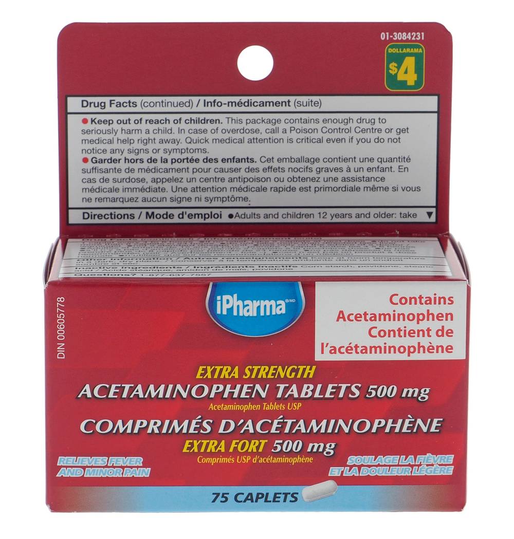 Ipharma Extra Strength Acetaminophen (75 ct)