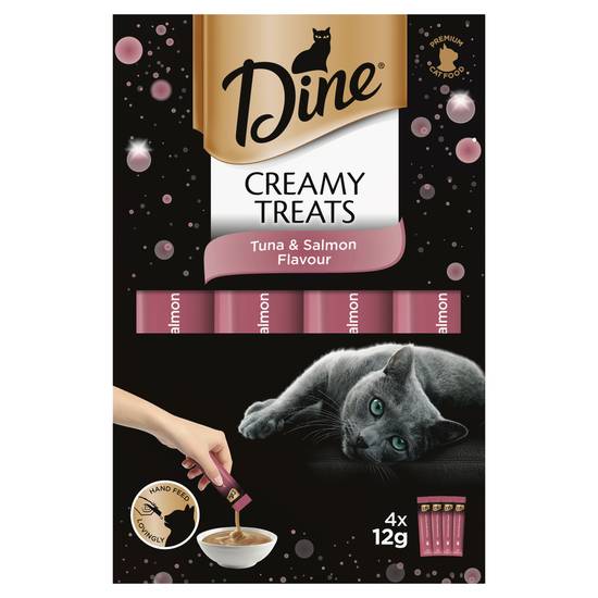 Dine Creamy Treats Tuna and Salmon Flavour Cat Treat 4 pack