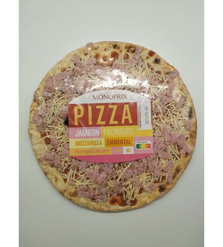 Monoprix Pizza jambon fromages 450g