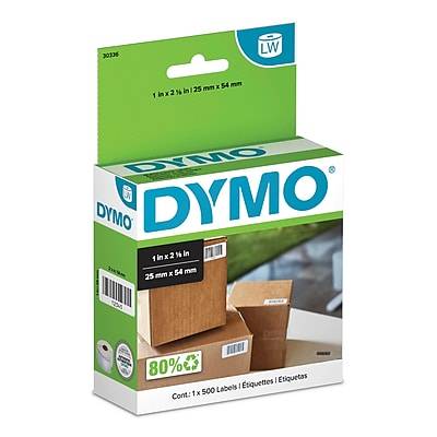 DYMO LabelWriter 30336 Multi-Purpose Labels, 2-1/8 x 1, Black on White, 500 Labels/Roll (30336)