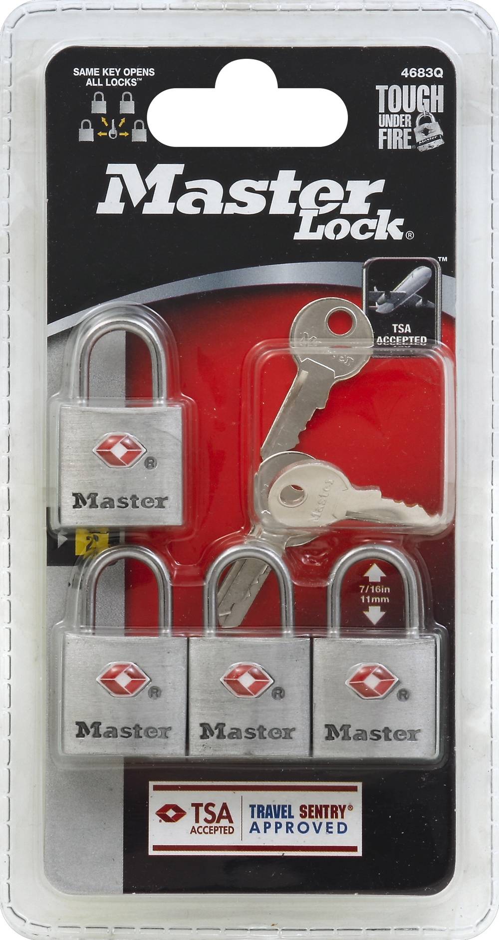 Master Lock Tsa-Accepted Keyed Lock, 7/8 Inch Wide, Keyed Alike