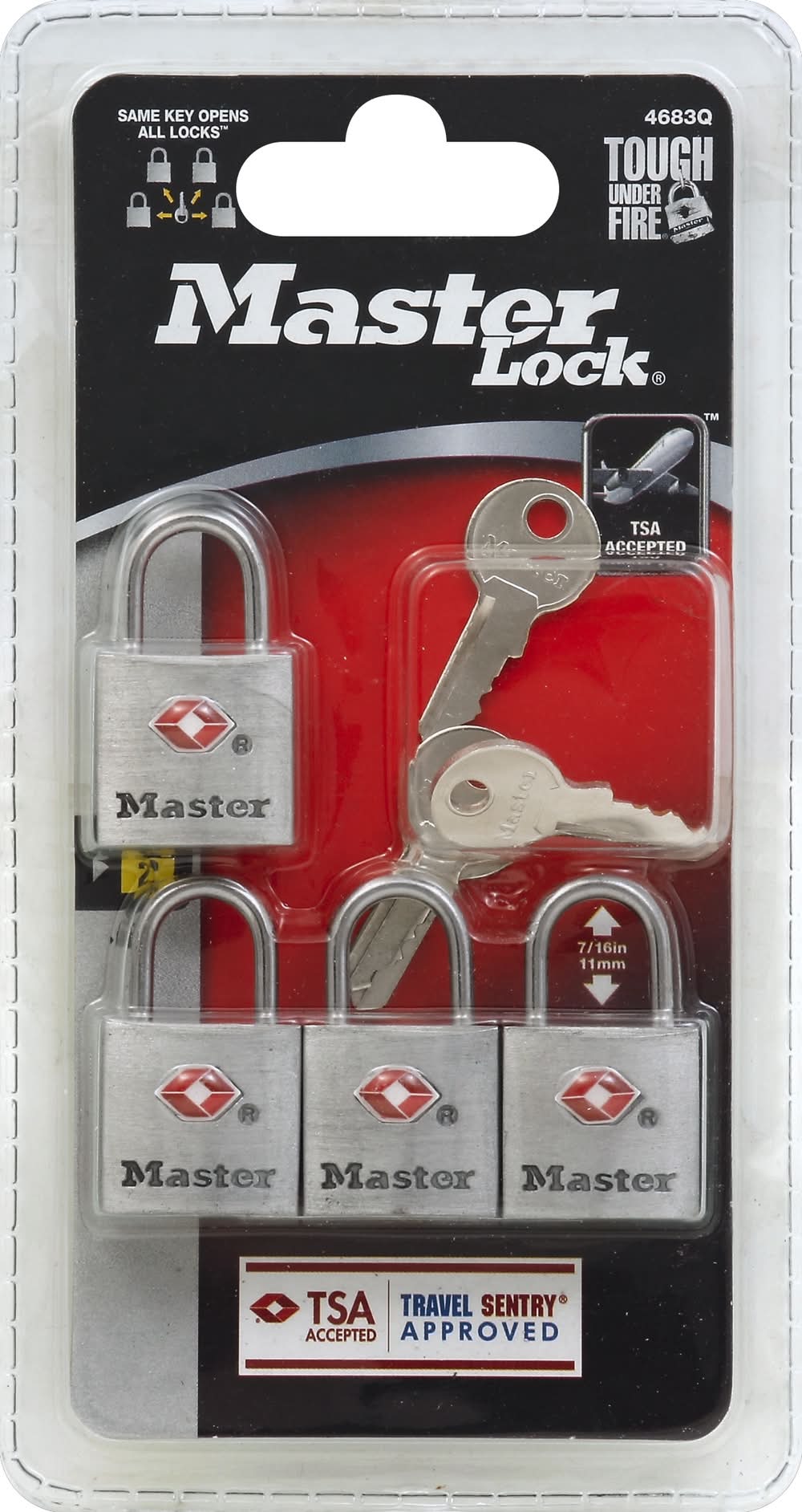 Master Lock Luggage Key Locks Tsa Accepted, 0.43 in (4 ct)