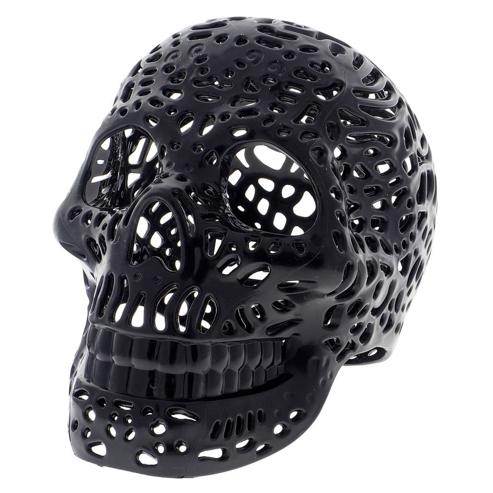 Halloween-Black Plastic Skull Head