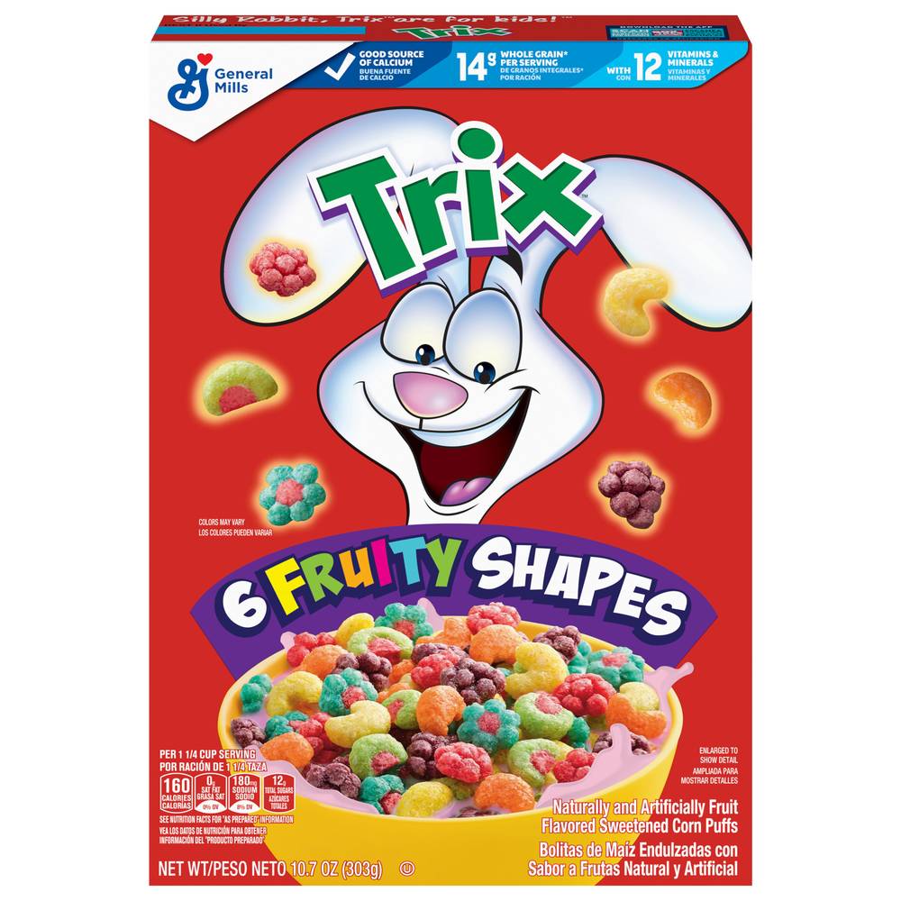 Trix 6 Fruity Shapes Fruit Sweetened Corn Puffs