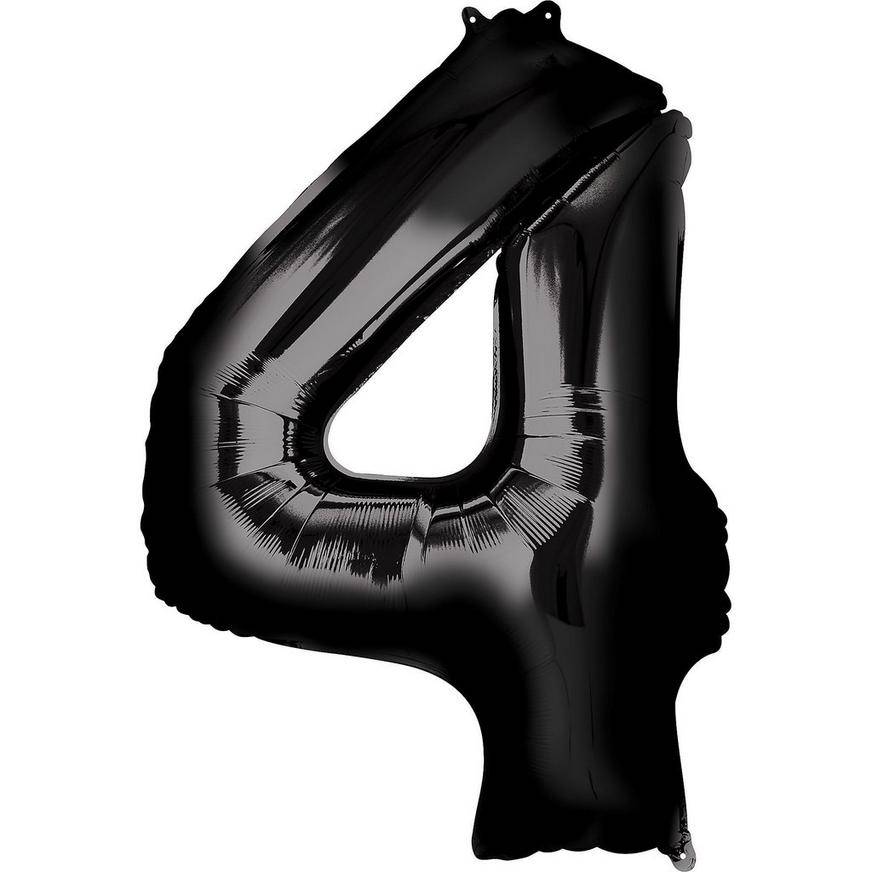 Uninflated 34in Black Number Balloon (4)