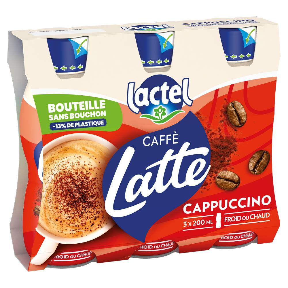 Lactel - Caffè latte cappuccino (3 x 200ml)