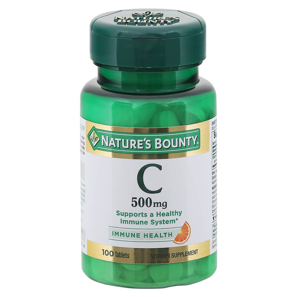 Nature's Bounty Immune Health 500mg Vitamin C Tablets (2.4 oz, 100 ct)