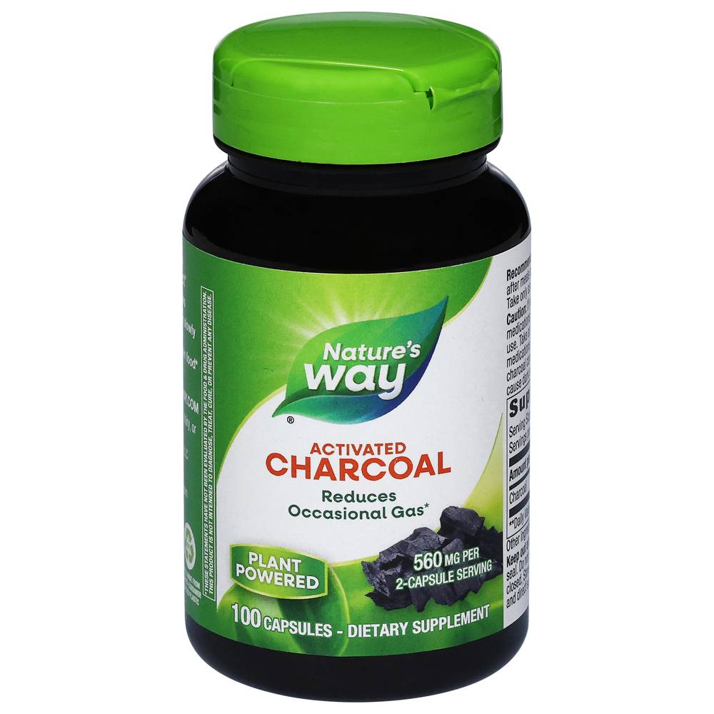 Nature's Way Charcoal Activated 560 mg Dietary Supplement Capsules (100 ct)