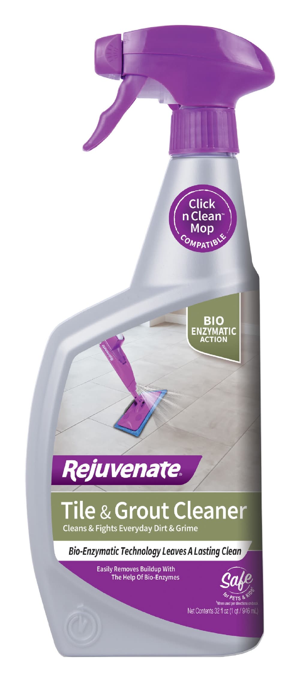 Rejuvenate Bio-Enzymatic Tile Grout Cleaner Unscented Liquid Floor Cleaner 32 -fl oz