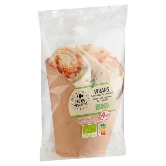 Carrefour Bio Bon Appétit! Wraps Salade de Saumon & Crudités 215 g