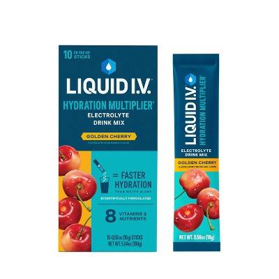 Liquid I.V. Electrolyte Drink Mix, Golden Cherry (10 x 0.56 oz)