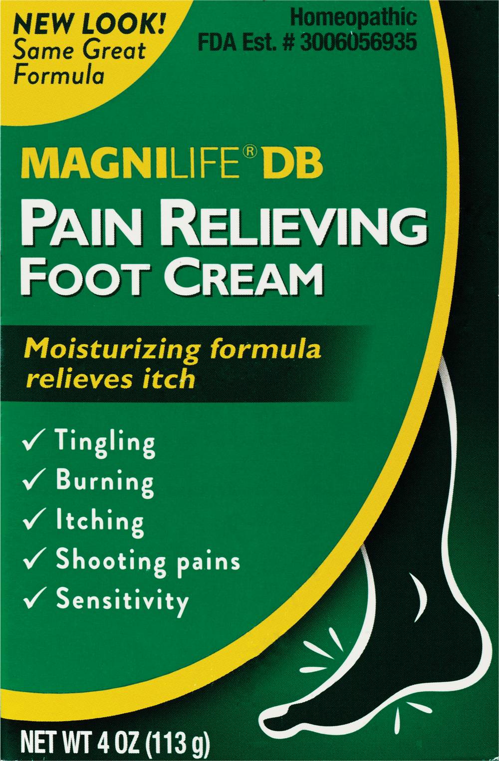 Magnilife DB Pain Relieving Foot Cream, 4 OZ