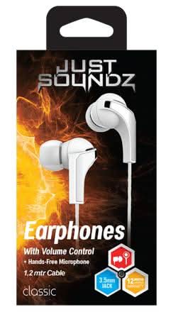 JustSoundz Earphones Classic White