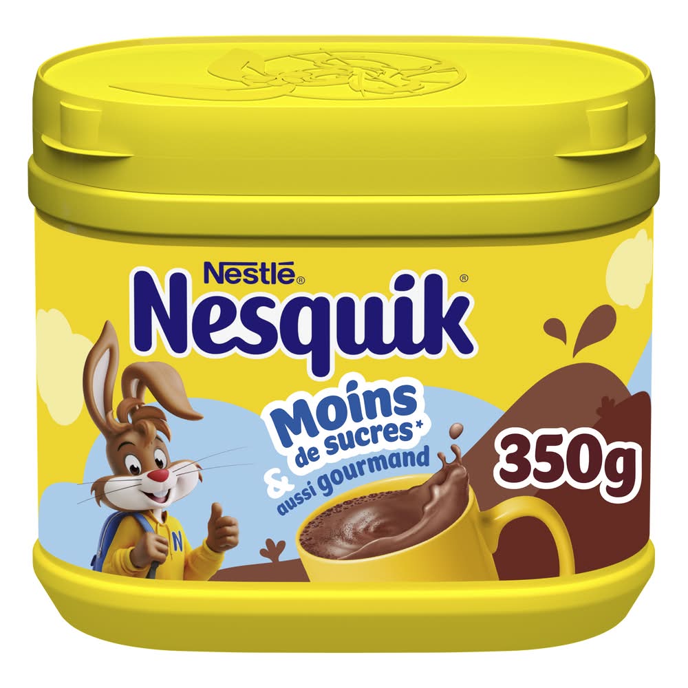 Nesquik - Poudre de cacao réduite en sucre pour boisson instantanée (350g)