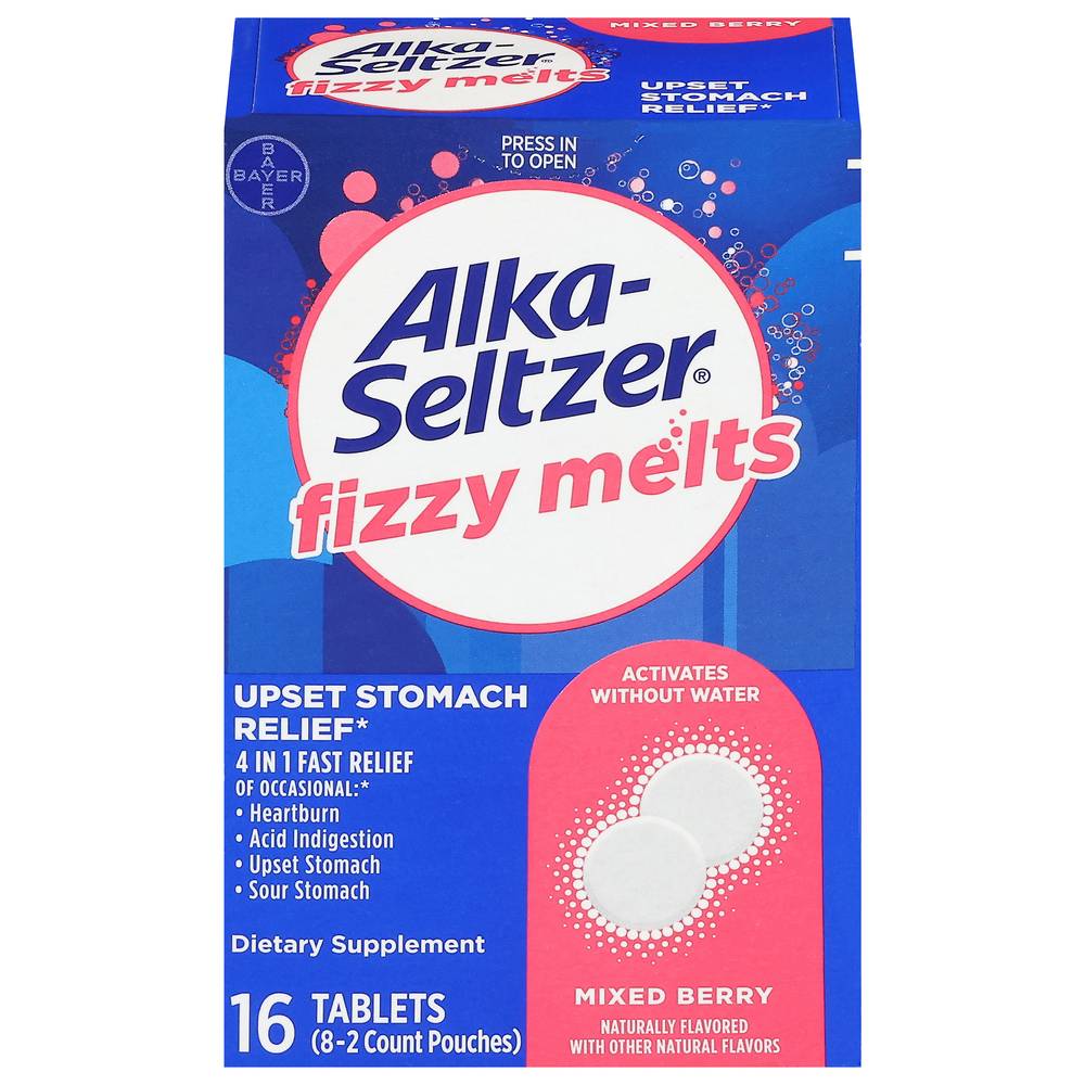 Alka-Seltzer Fizzy Melts Upset Stomach Relief Tablets (16 ct)