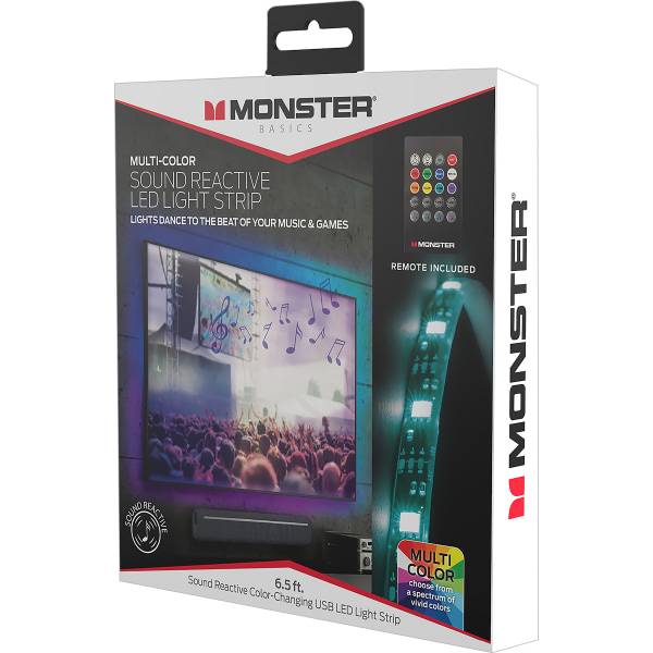 Monster Sound Reactive Led Light Strip 6-1/2’ Multicolor