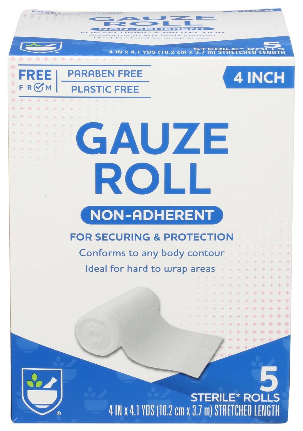 Rite Aid Ra Gauze Roll, Unisex, 4 Inch, Multi (5 ct)