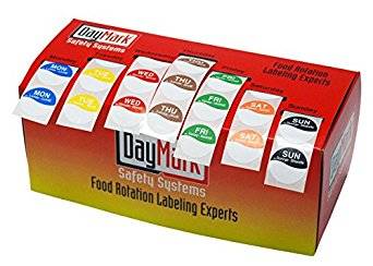 Daymark Food Safety - Label 3/4 Mon-Sun - Rolls (Case of 1)