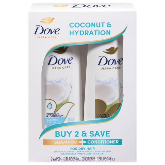 Dove Dv Sh/Cd Coconut+Hydration 12z Hair Care Coconut & Hydration, 12 Fo (2 ct)